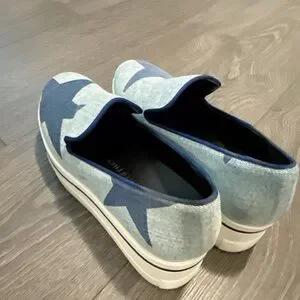Stella McCartney Light Blue Slip-On Loafers with White Stars Stella Mccartney Binx Shoes Binx Sneakers Stella Mccartney  main image 2